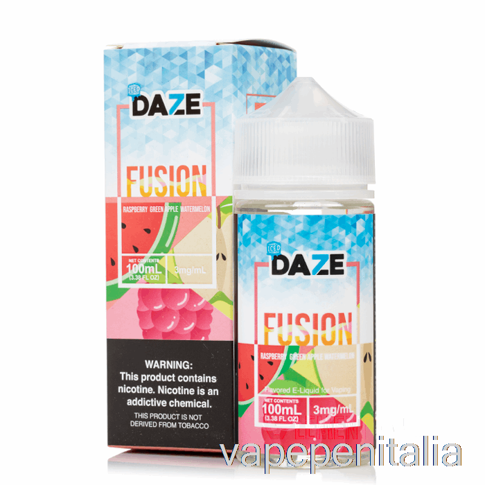 Vape Italia Ghiacciato Lampone Mela Verde Anguria - 7 Daze Fusion - 100ml 3mg